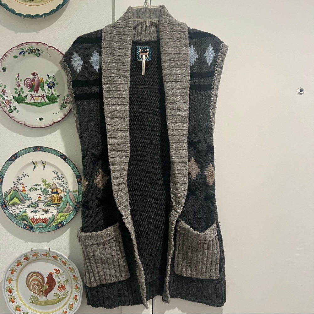 Free People Lambswool Sleeveless Cardigan
